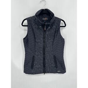 Kerrits Equestrian Vest with horse print quilting Size Small Black